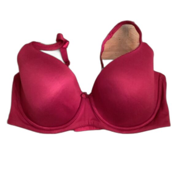VICTORIA'S SECRET BODY BY VICTORIA SIZE 38DDD BURGUNDY LINED DEMI BRA - Picture 1 of 9
